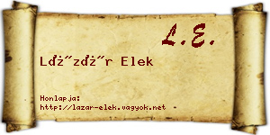 Lázár Elek névjegykártya
