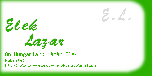 elek lazar business card